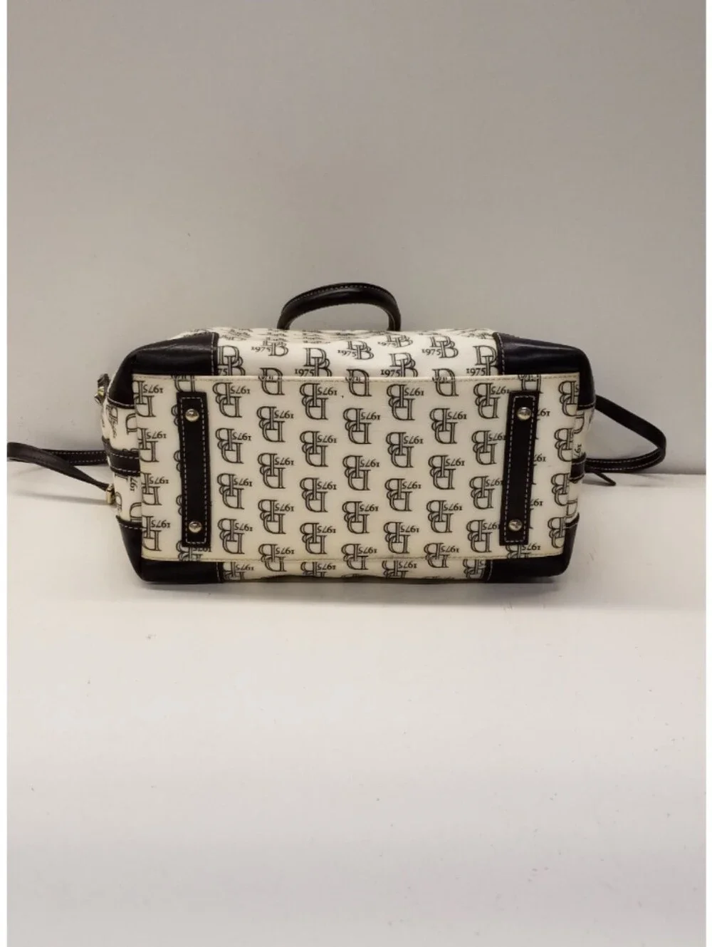 Dooney & Bourke White and Black Logo Crossbody Tote